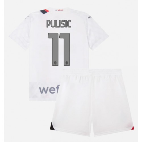 AC Milan Christian Pulisic #11 Gostujuci Dres za djecu 2023-24 Kratak Rukav (+ Kratke hlače)